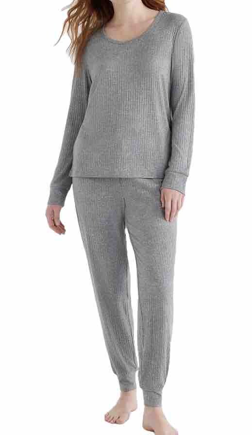 Joyspun Womens Ribbed Ultra Soft 2 Piece PJ set, sizes S, M, L, XL, 2XL, 3XL