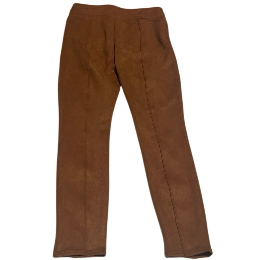 SPANX Rich Caramel Brown Faux Suede Pull On Leggings Size Small