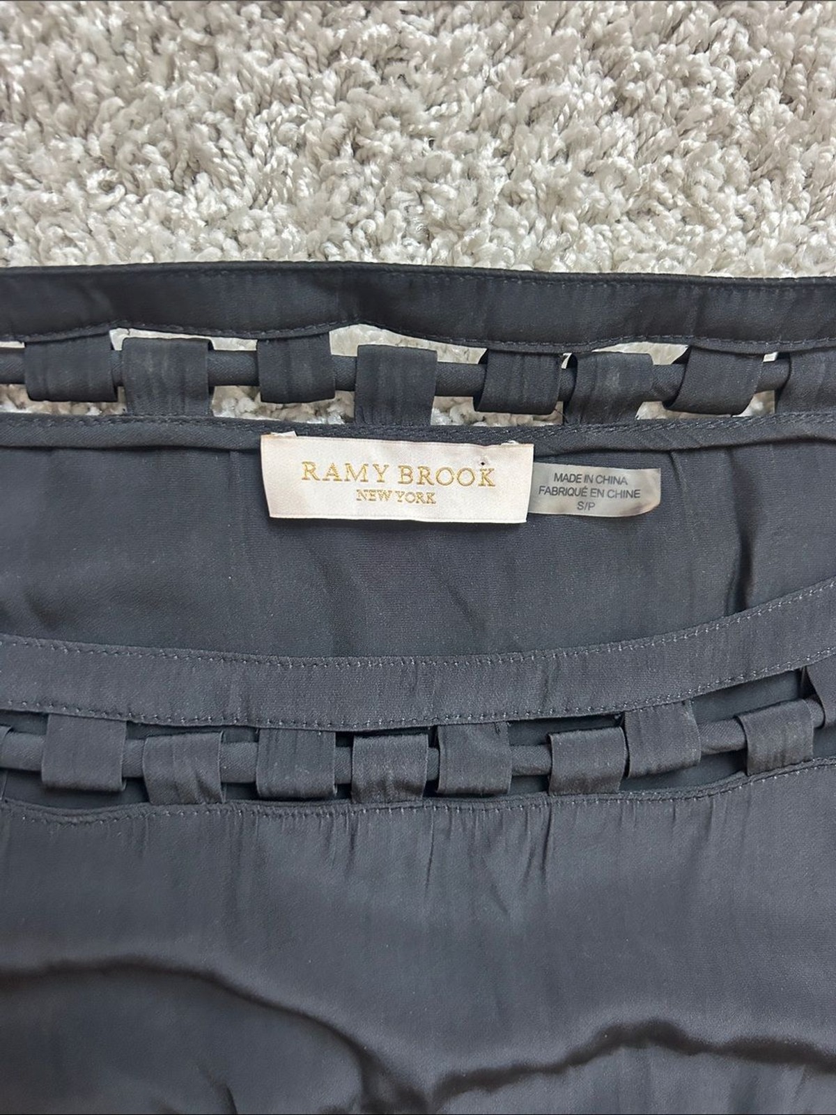 Ramy Brook Black Mini Dress Women’s Elastic Waist Cocktail Party