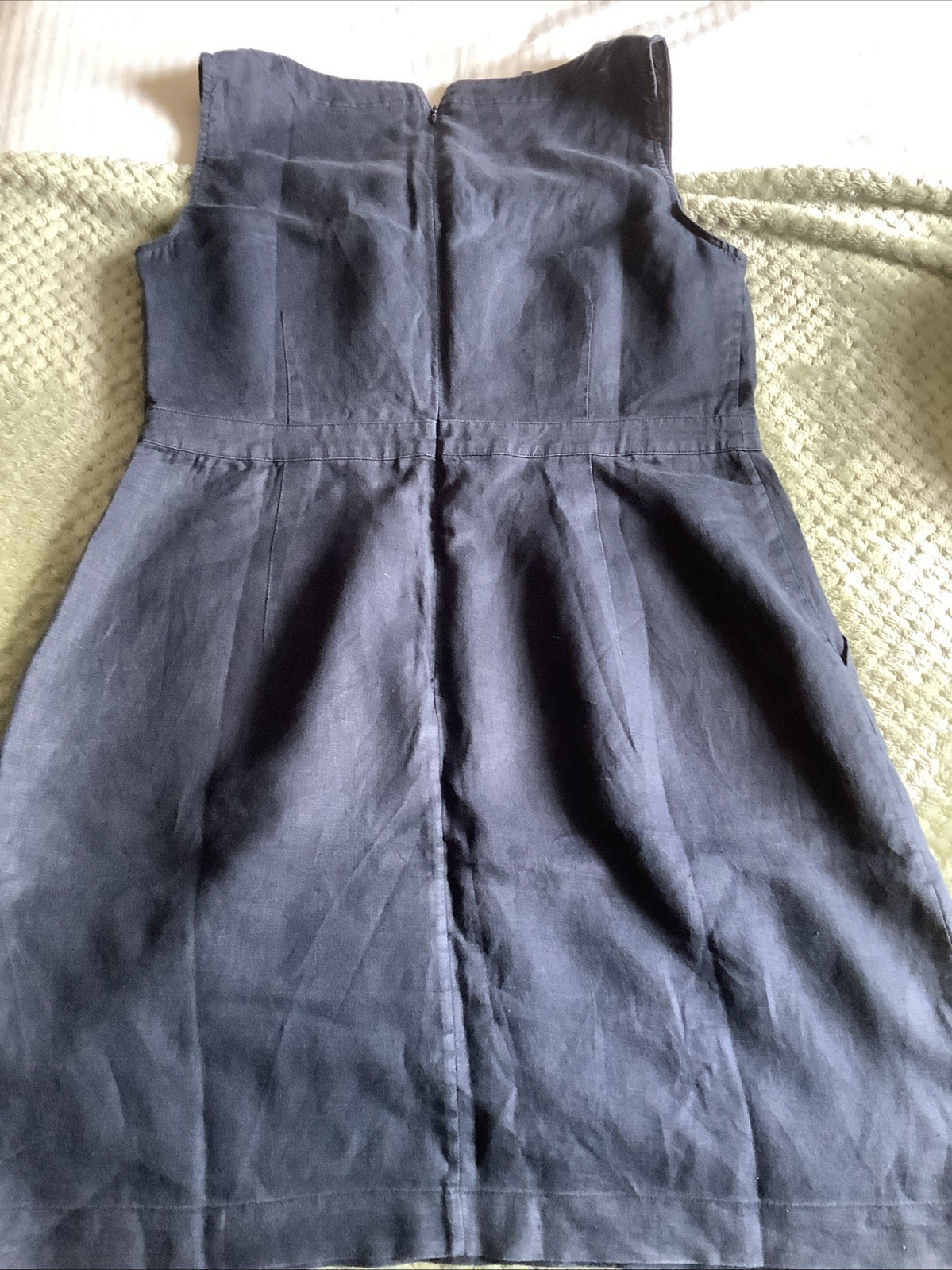 Boden Women’s Navy Blue Linen Dress UK Size 12R, Knee Length, Summer