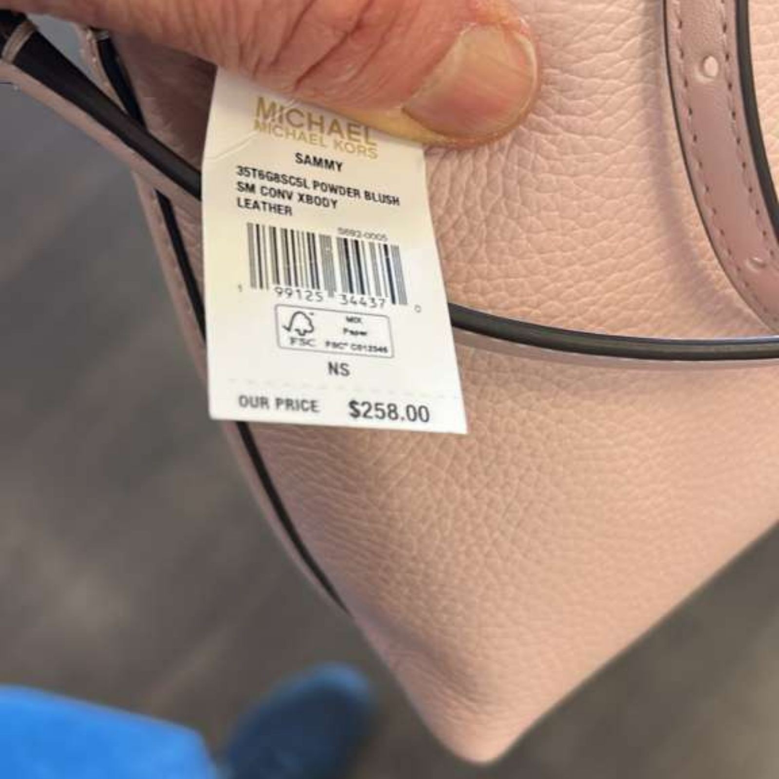 Michael Kors Sammy Women Small Leather Convertible Crossbody Bag Powder Blush