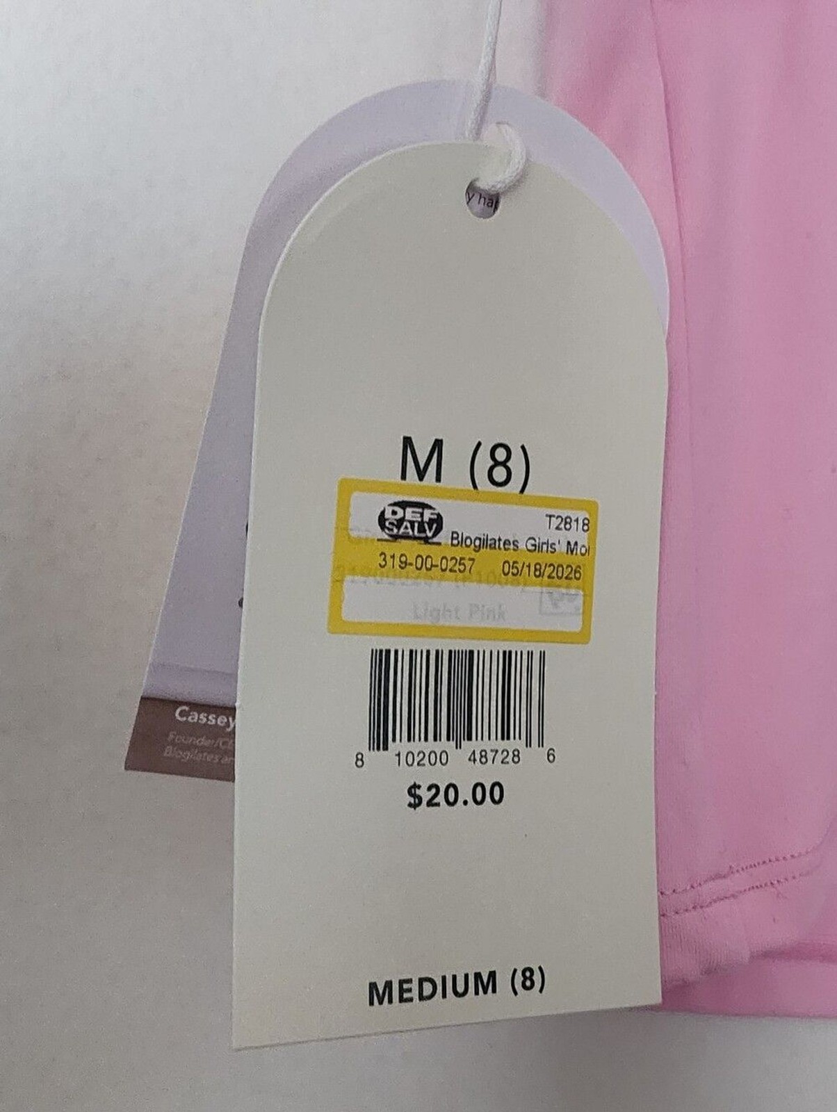 Blogilates Girls Pink Ruffle Keyhole Active Top Sleeveless M 8 Mommy & Me NWT
