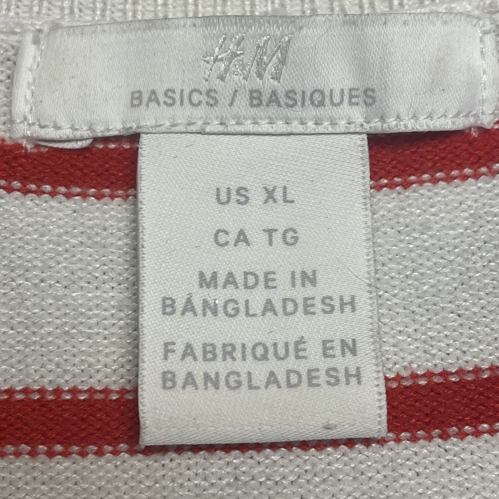 H&M Preppy Sweater Womens XLarge Nautical Coastal Stripe Pullover Short Sleeve