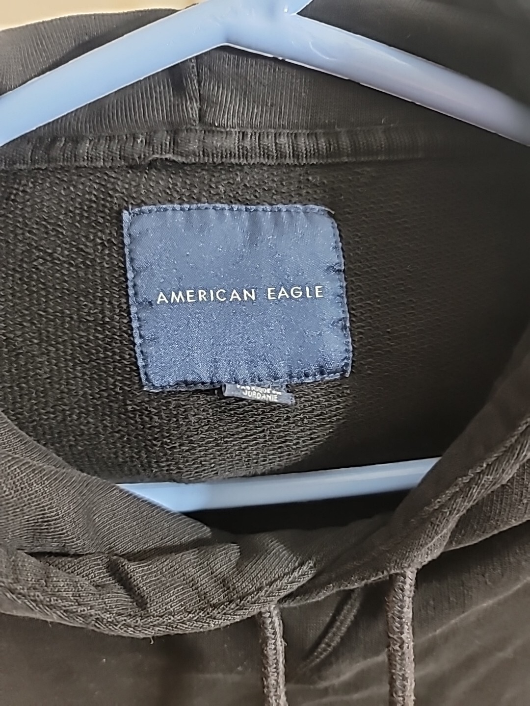 VINTAGE American Eagle tightly woven cotton Hoodie Adult Small ( Black ) see pic