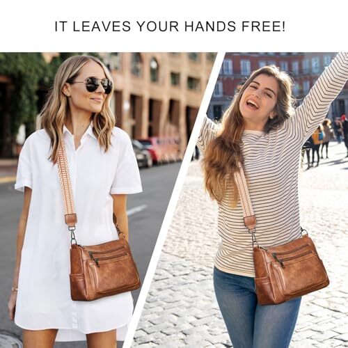 Crossbody Purses for Women, Vegan Leather Shoulder Bag Handbags Medium Bag with
