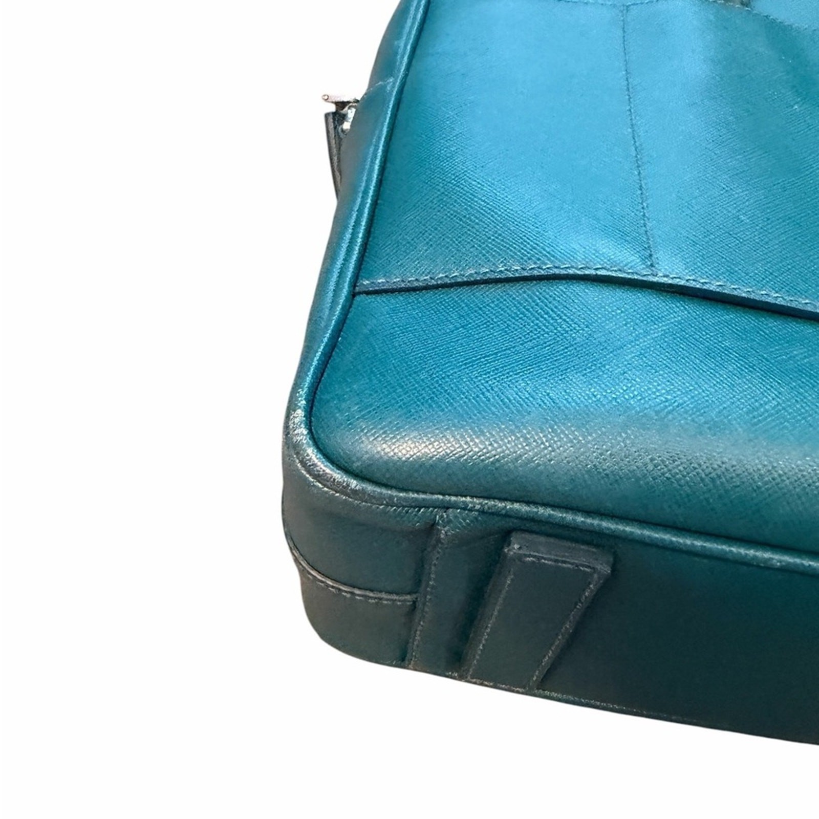 Prada Green Saffiano Leather Tote Briefcase