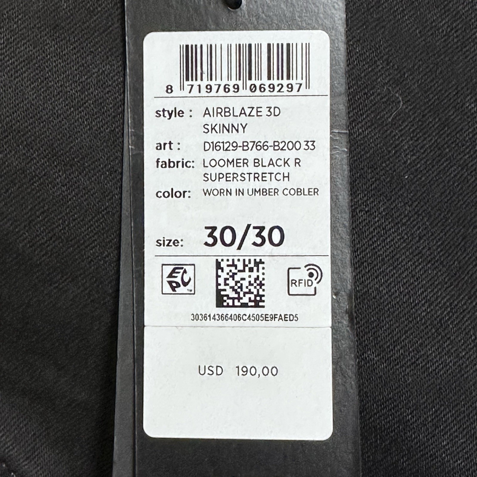 G-Star Raw NEW Men’s Airblaze 3D Skinny Jeans In Deep Black Sz.30×29” Bikercore