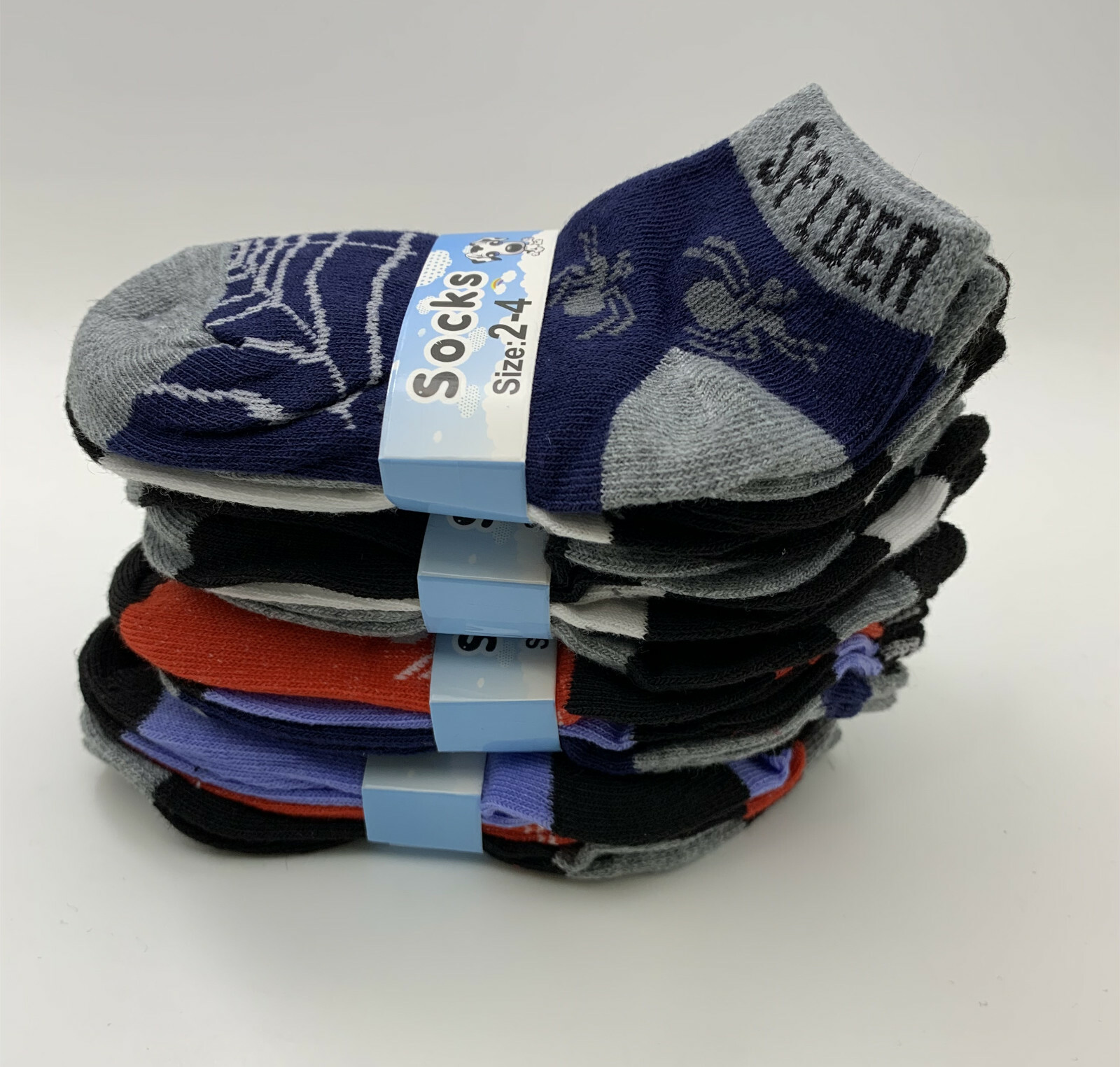 6-12 Pairs Kids Boys Ankle Sports Socks Cotton Size Age 2-4T 4-6T 6-8T(#503-4)