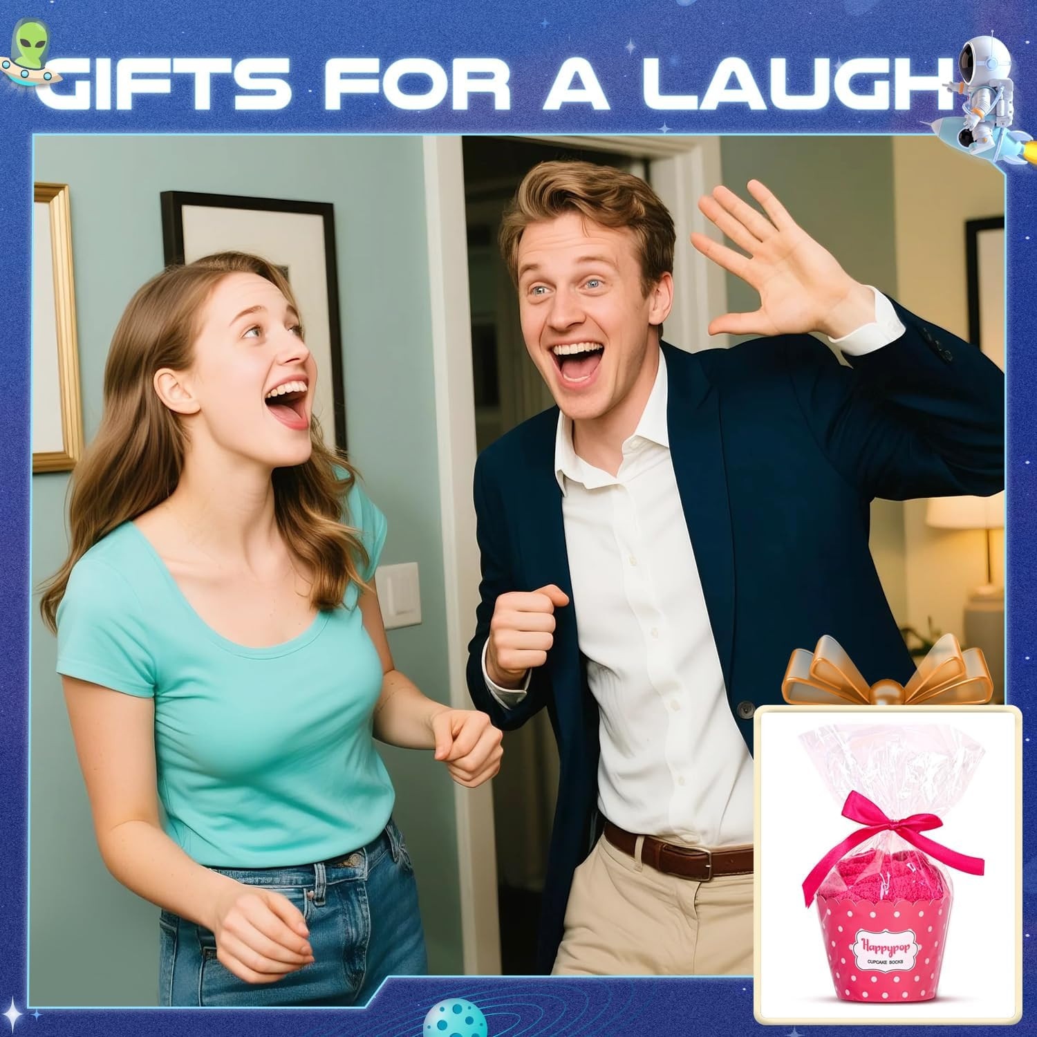 HAPPYPOP Gag Socks for Women -Running Fart Gifts, Funny Gifts for Besties Sister