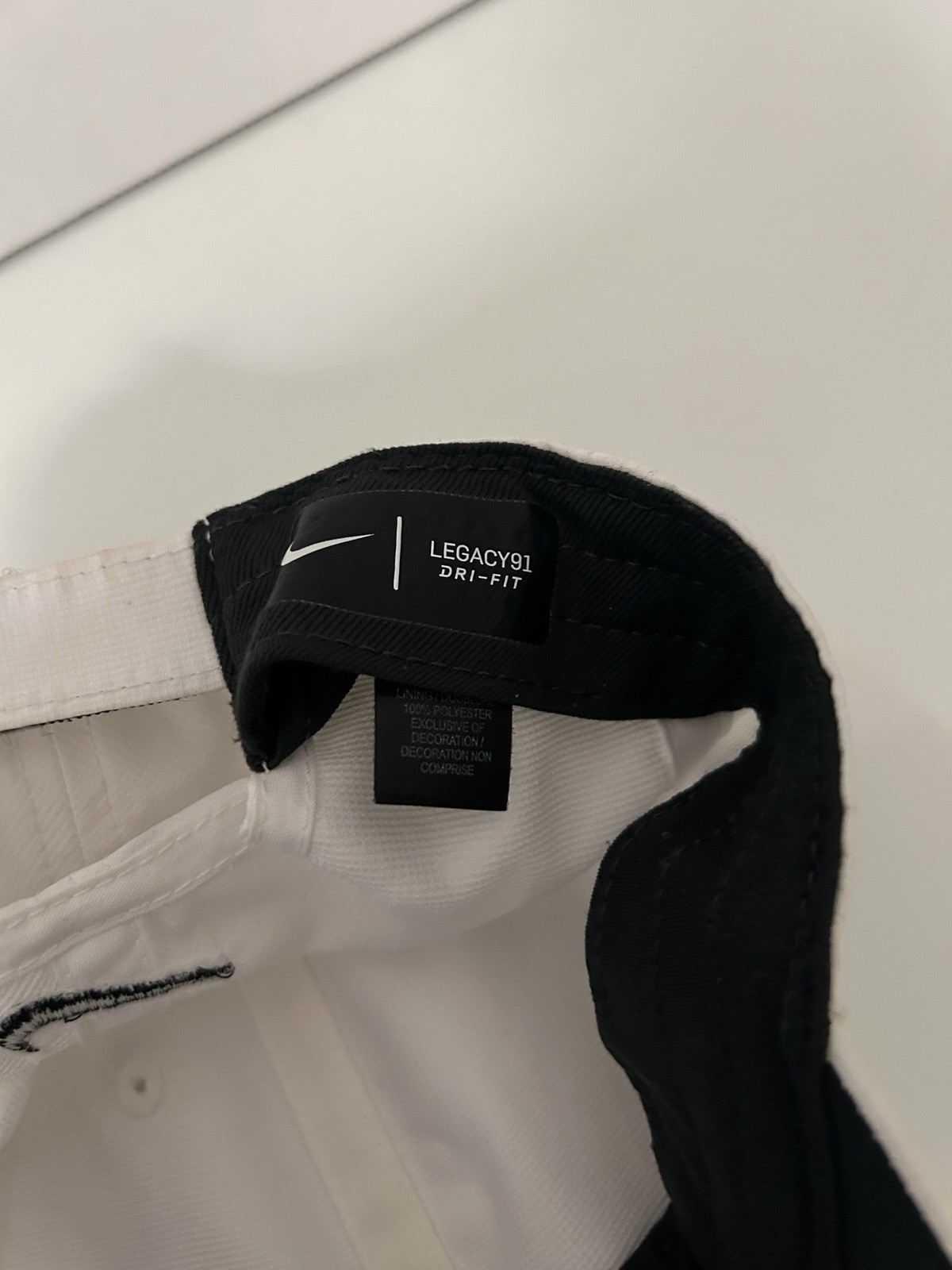 Nike Legacy91 Swoosh Adults White Hat Cap One Size Classic Athletic Polyester