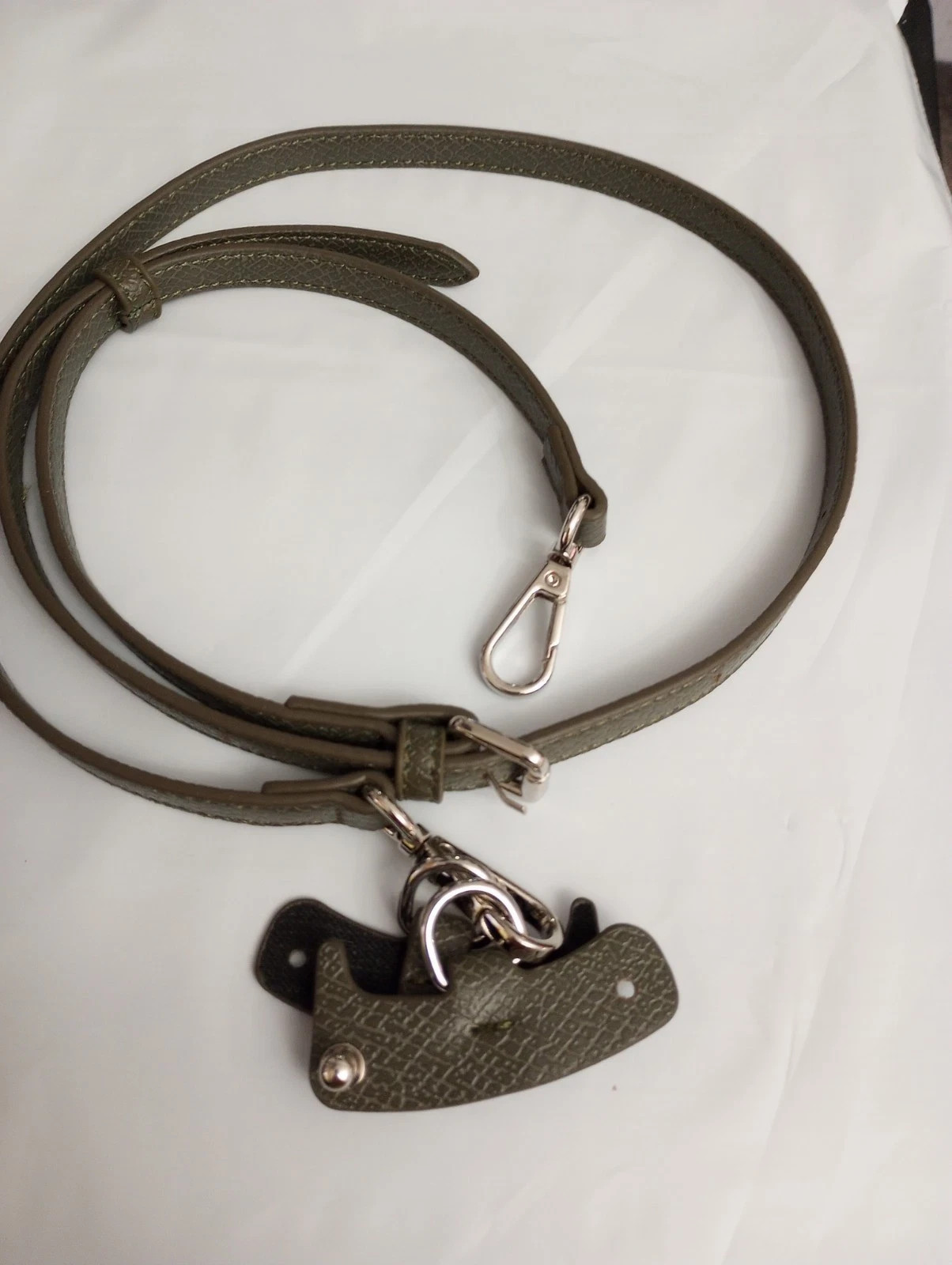 36″ to 47″ Adjustable PU Leather Purse Strap with Silver Hardware Dark Green