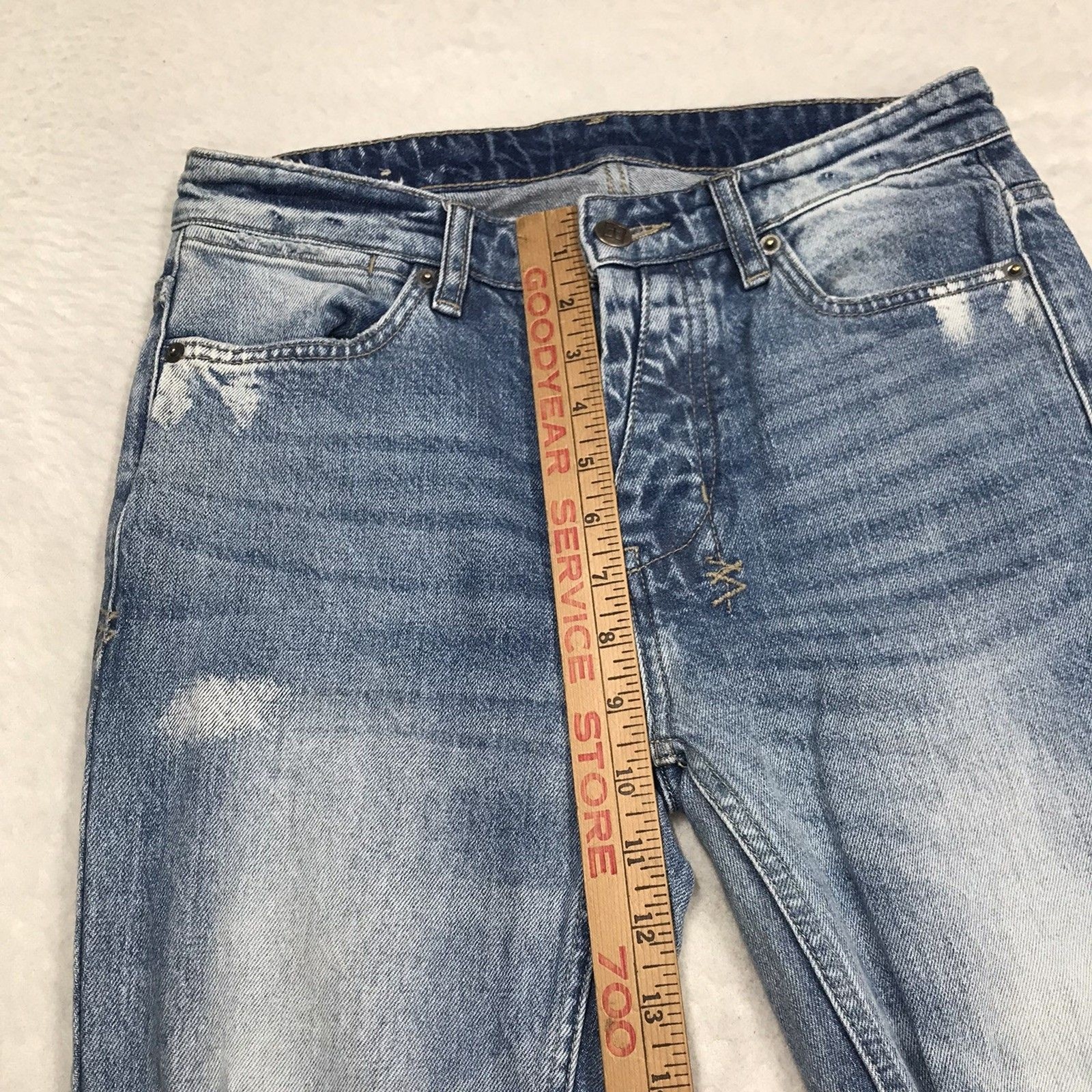 KSUBI Van Winkle Hi Fi Jean Men 30×33 Skinny Distressed Button Fly Goth Skate