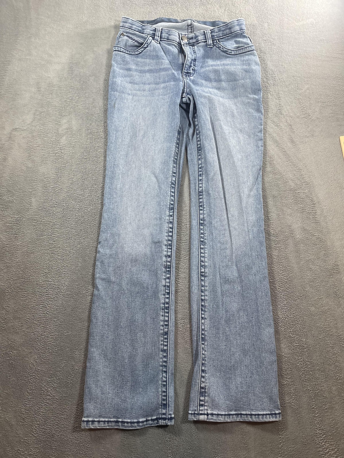 Wrangler Willow Riding Jeans Womens 9×34 Light Blue Bootcut Stretch Denim