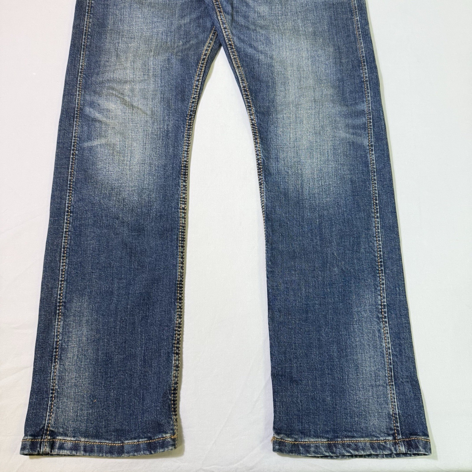 Wrangler Retro Jeans Mens 30×32 Blue Slim Straight Western Denim Pants Cowboy