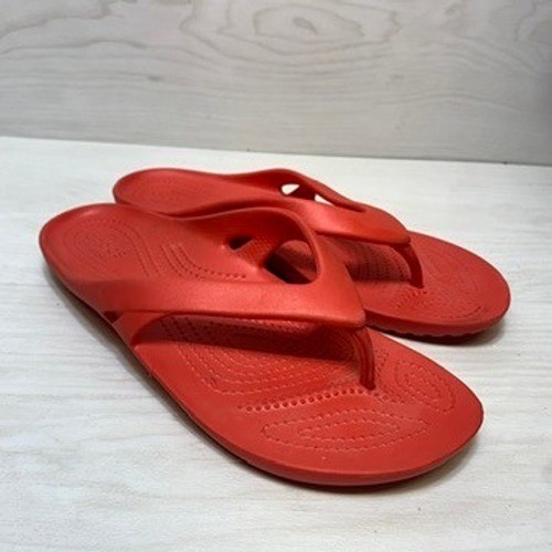 Crocs Kadee II Flip Flops Red Womens Size 9 Sandals 202492-6S0 Lightweight
