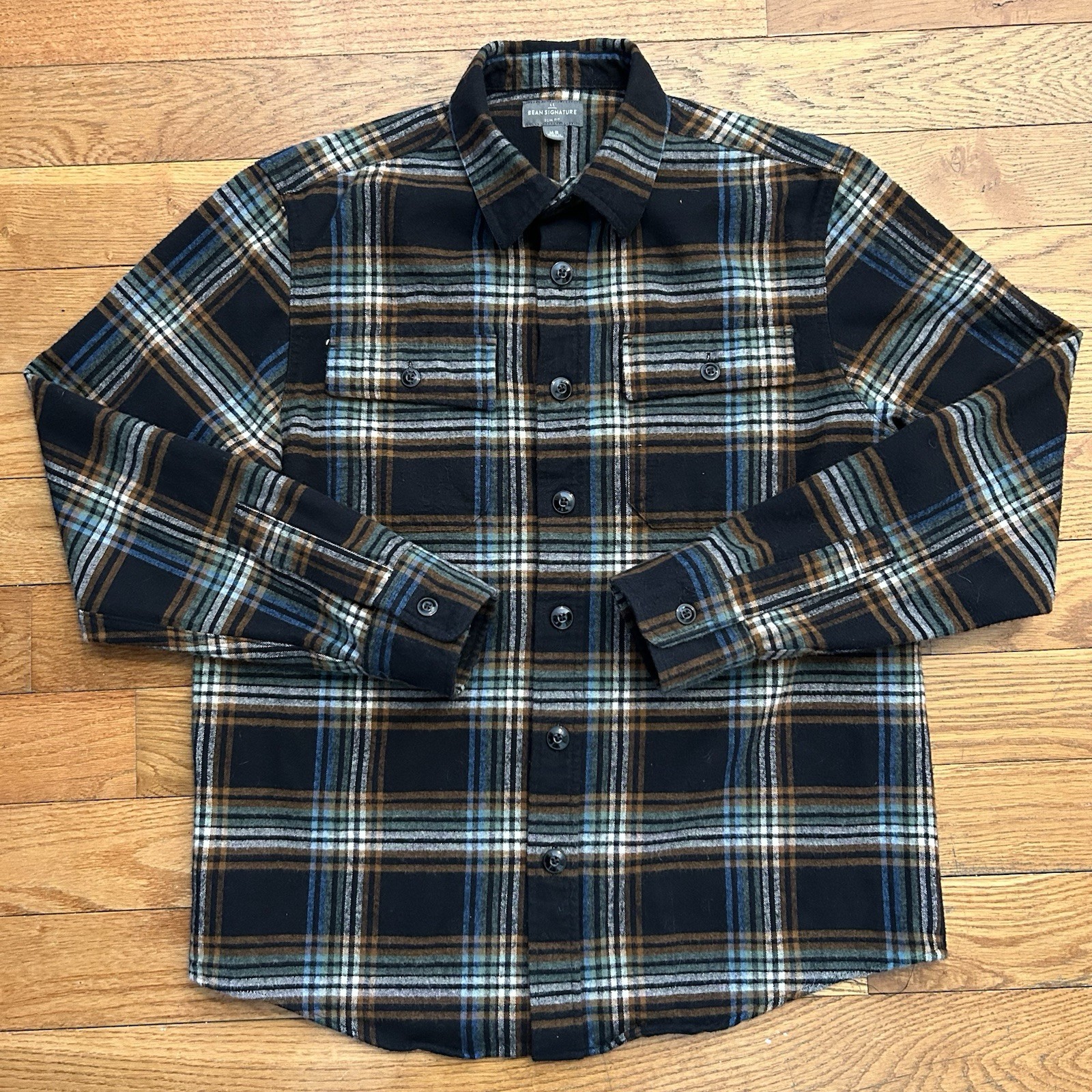 Ll Bean Signature Archive 1933 Chamois Cloth Plaid Button Up Shirt Medium