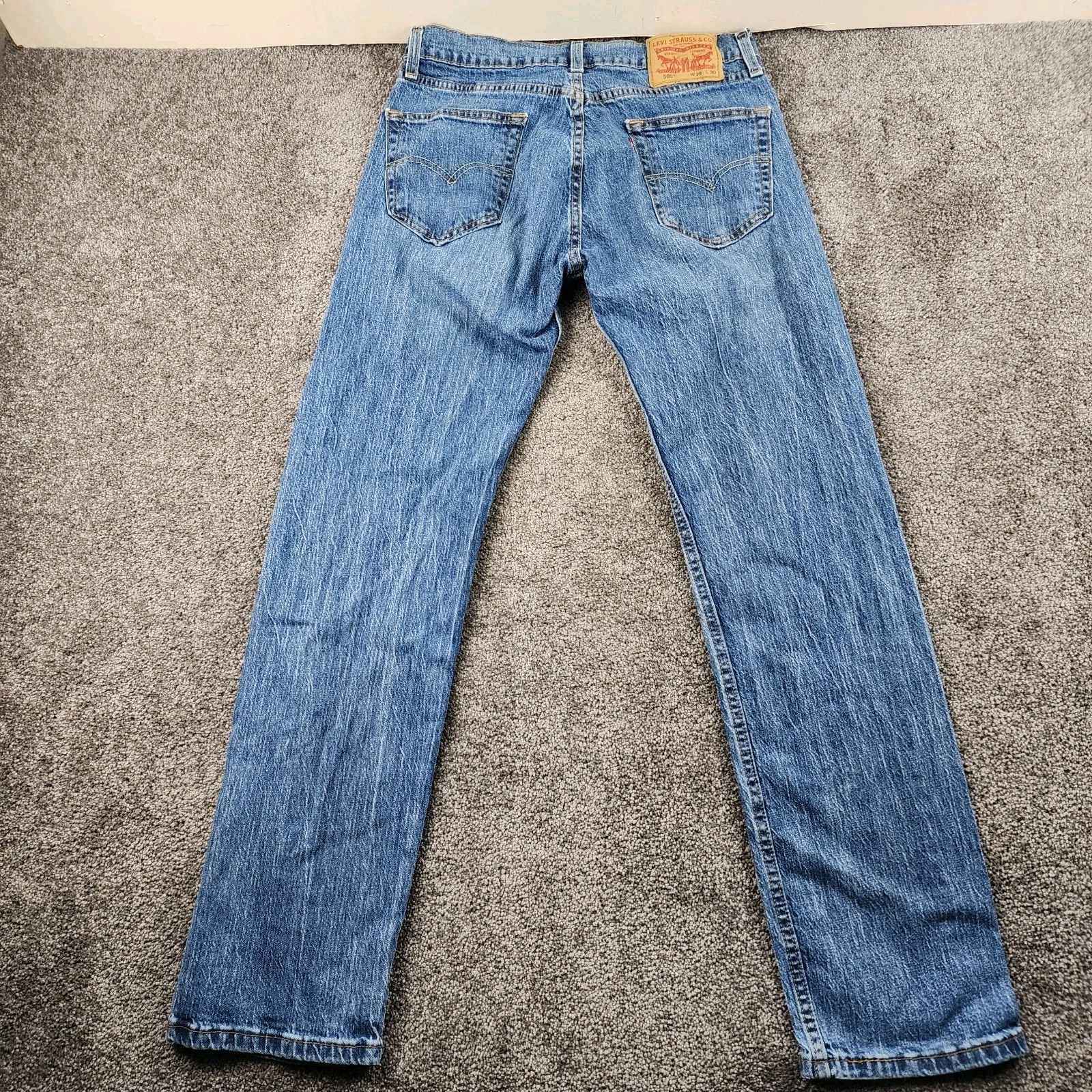 Levi’s 505 Jeans Mens 29×30 Blue Classic Straight Fit 100% Cotton Workwear Denim