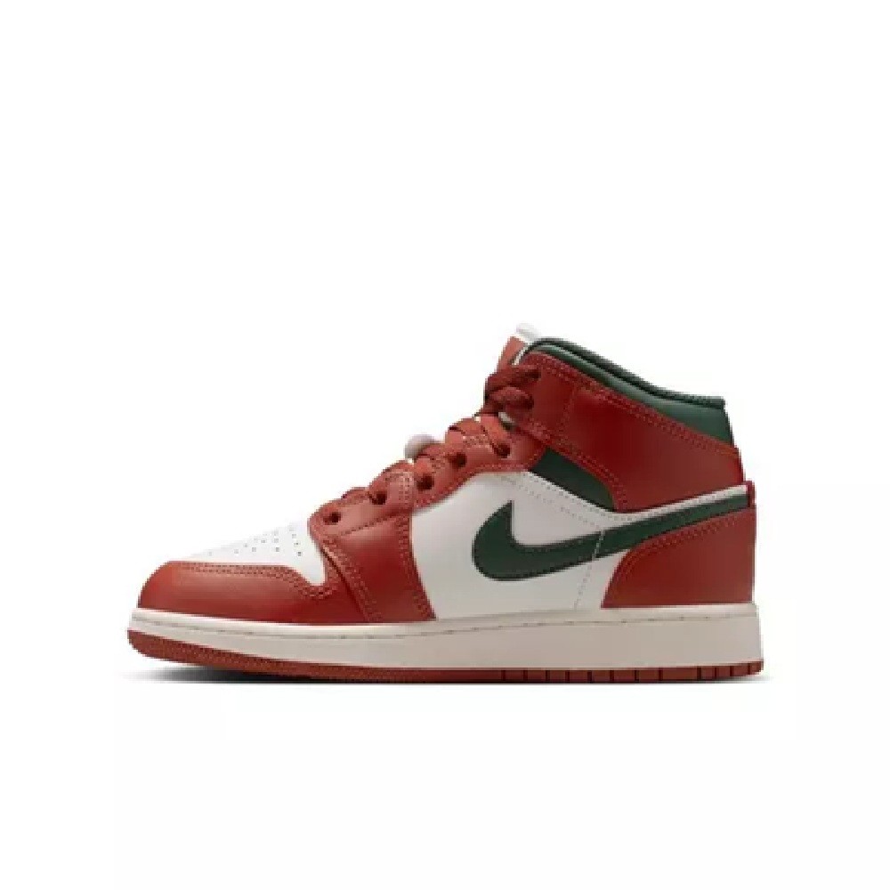 Big Kid’s Jordan 1 Mid Sail/Midnight Green (DQ8423 105)