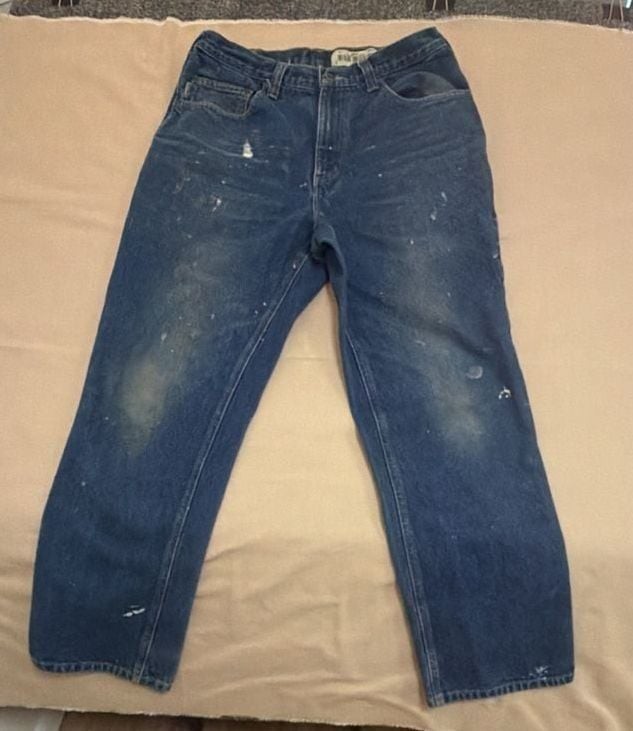 Carhartt 381-83 Jeans Mens 34×32 Relaxed Fit Faded Paint Splatter Workwear