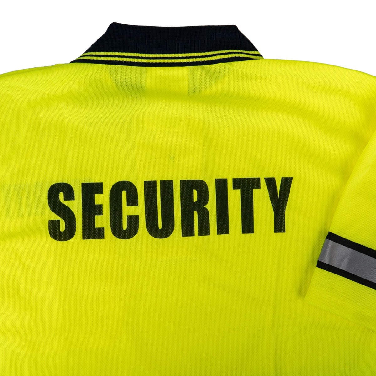 First Class Two Tone Polyester Polo Shirt with Reflective Stripes and ID