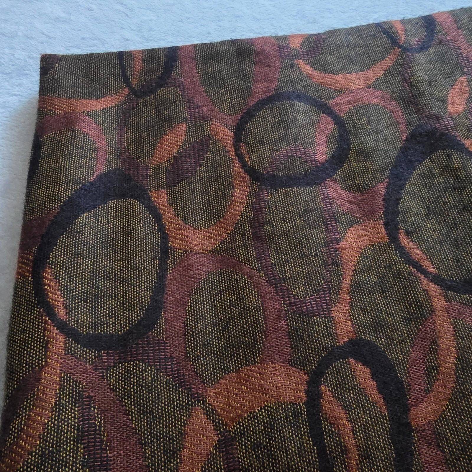 Pashmina 100% Pashmina Scarf Wrap Burgundy Copper Geometric Circle Fringe Shawl