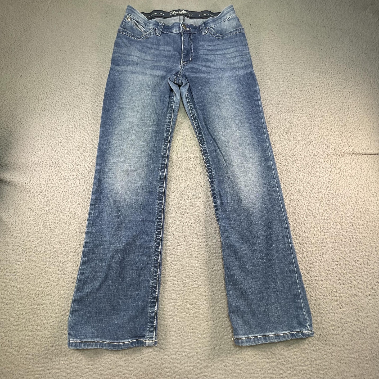 Wrangler Willow Ultimate Riding Jeans Womens 11×32 Blue Bootcut Stretch Cowgirl