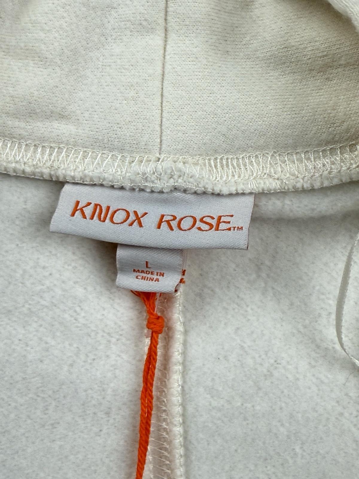 Knox Rose Women’s Size Large Long Sleeve Fleece Jacket White Sand
