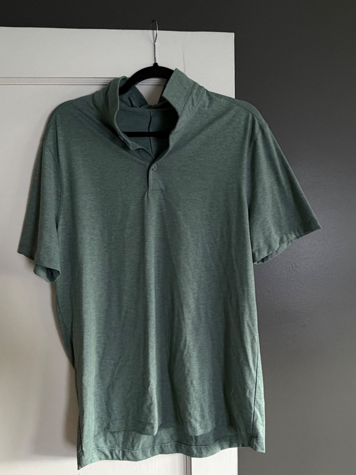 Lululemon Shirt Mens Large Green Evolution Performance Golf Polo