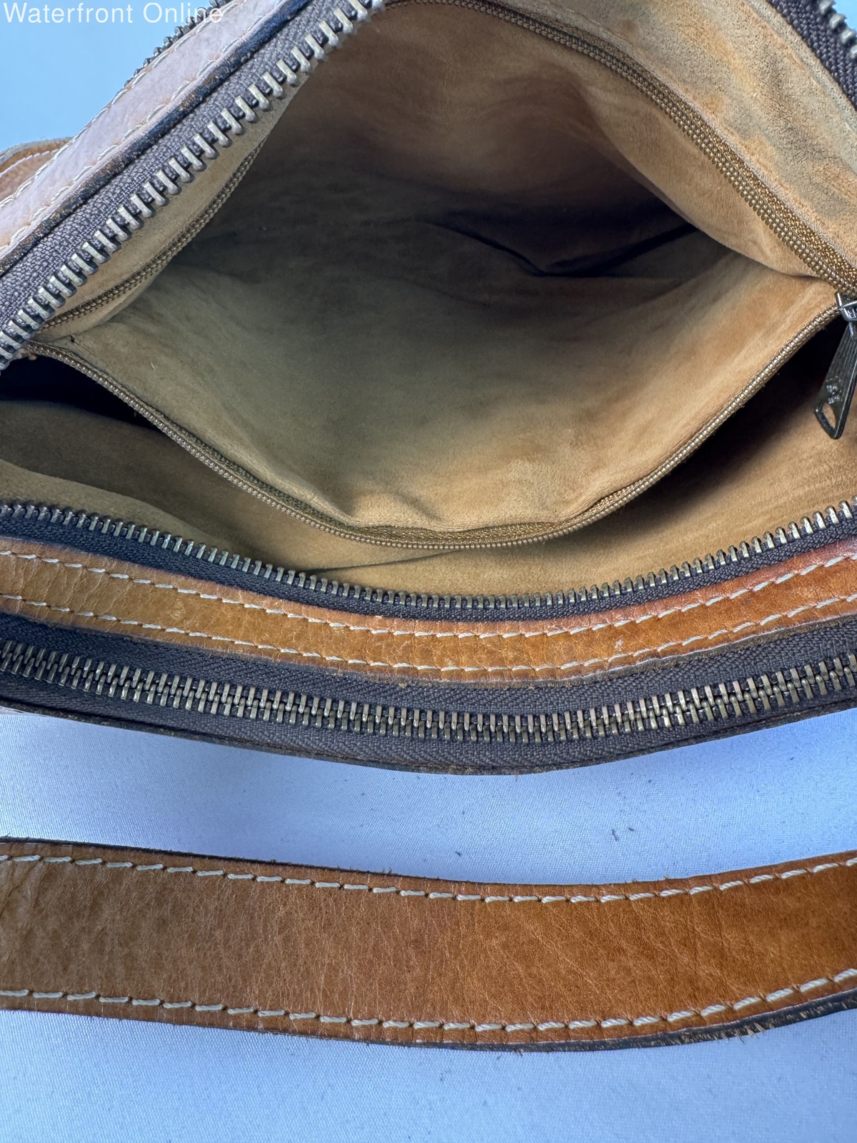 Patricia Nash Camila Italian Tooled Leather Saddle Bag Crossbody