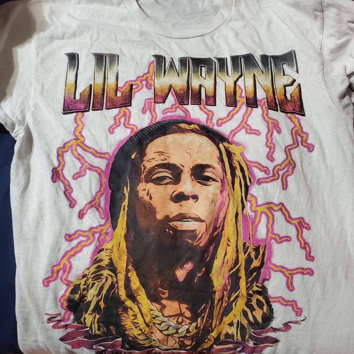 White Lil Wayne Graphic Concert Tee made by Reason PA806