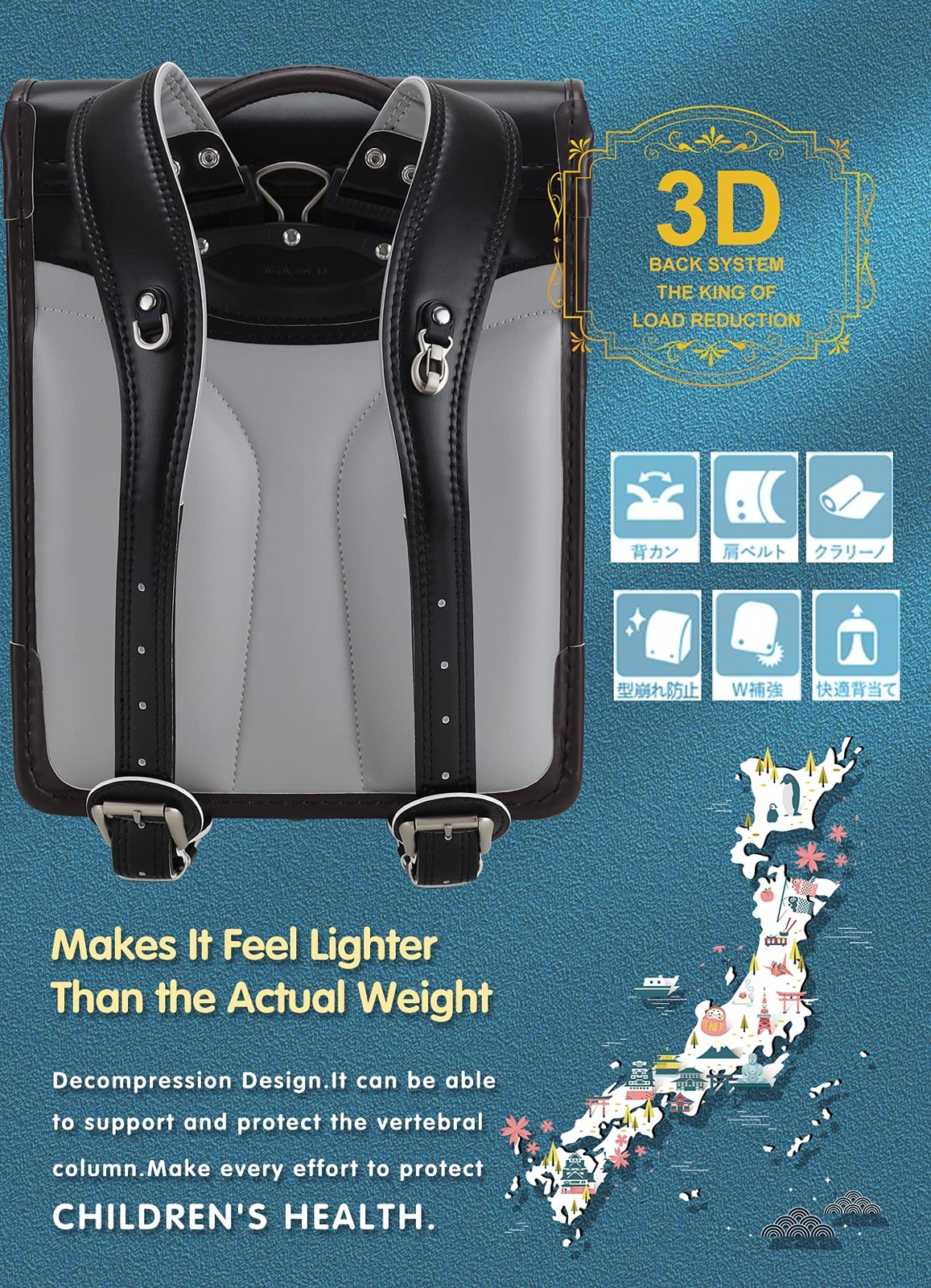 Ransel Randoseru Backpack Semi-automatic satchel Japanese school bag for girl…