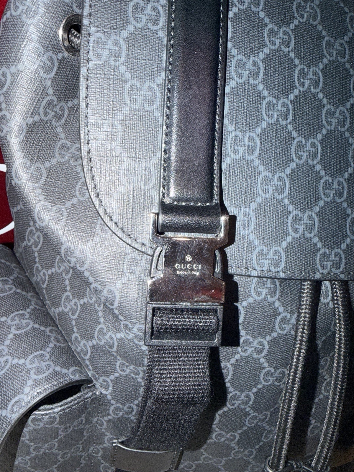 Gucci Ophidia Large Backpack Supreme Black Canvas Only, Excellent Condition