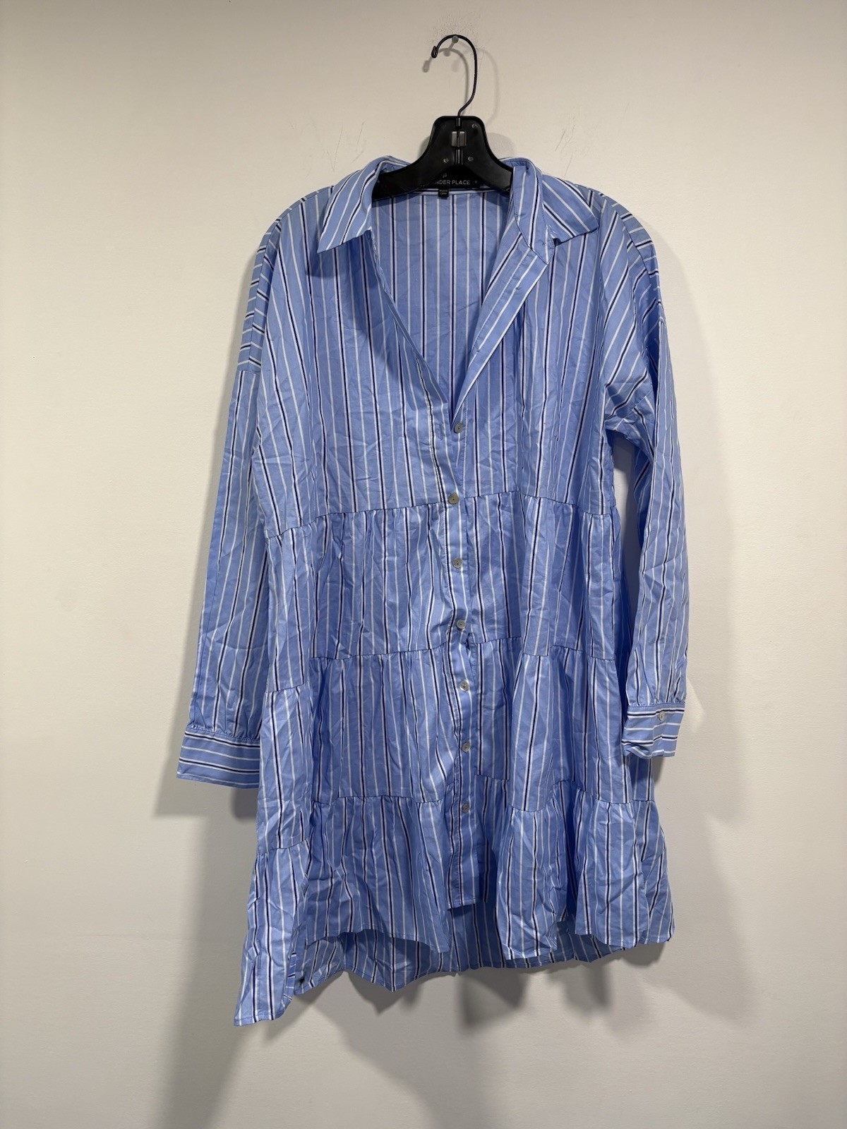 Tuckernuck x Pomander Place | Shades of Blue Stripe Cara Button Down Dress M