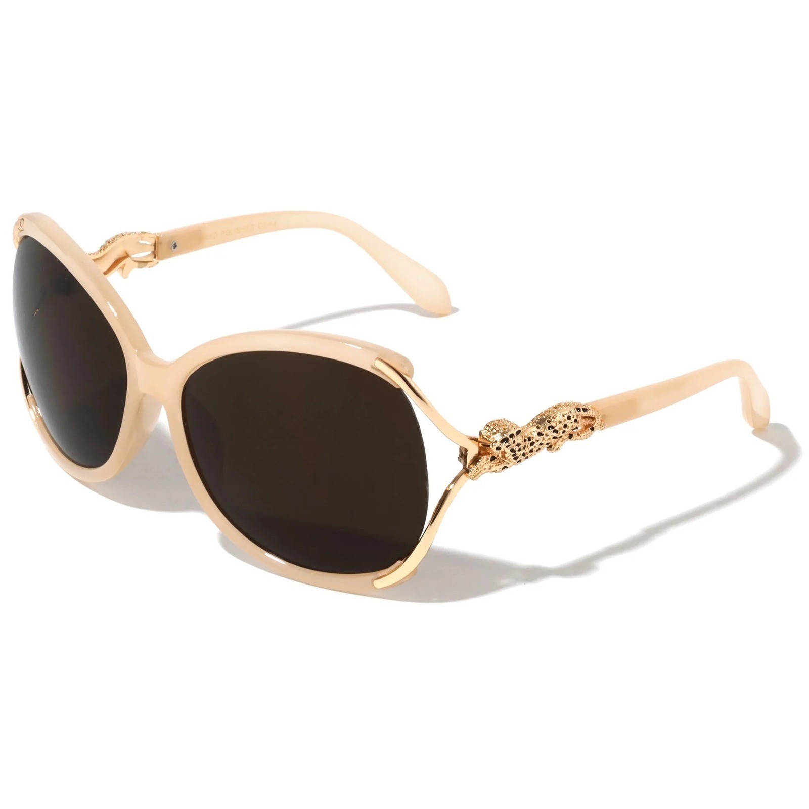 Womens Designer Inspired Sunglasses, Leopard Embellished Frame UV400 Unique New