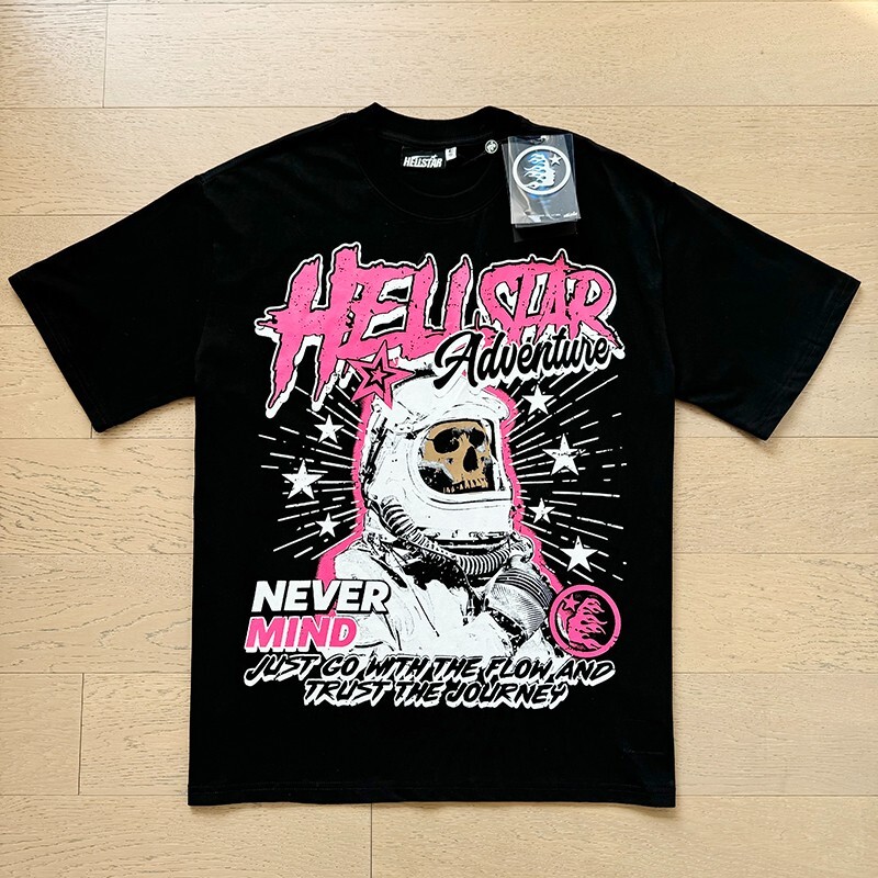 Mens Hell Studios star Skeleton astronaut printed Tee short sleeved T-shirt