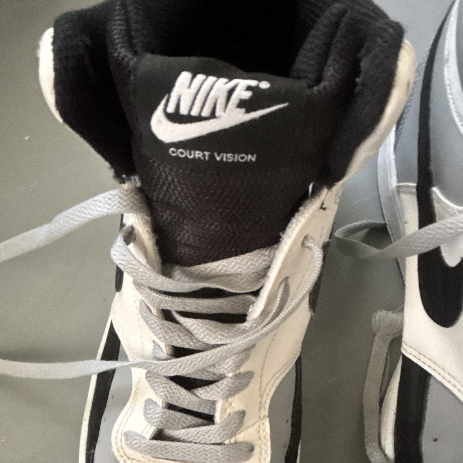 Nike Court Vision Mid Top Men’s Colorblock Sneakers Black/White/Gray Lace-Up