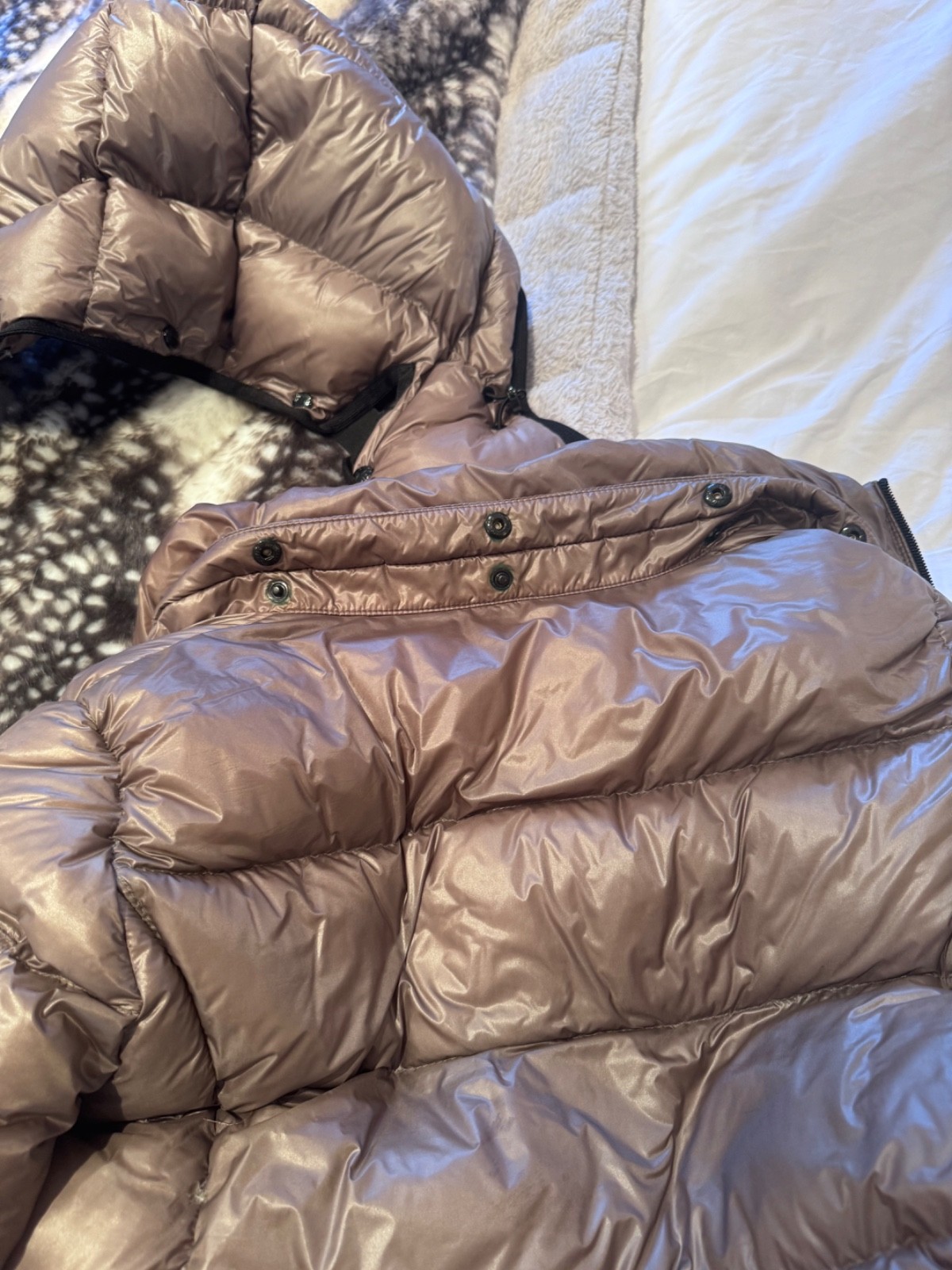 moncler beige/brown womens puffer jacket