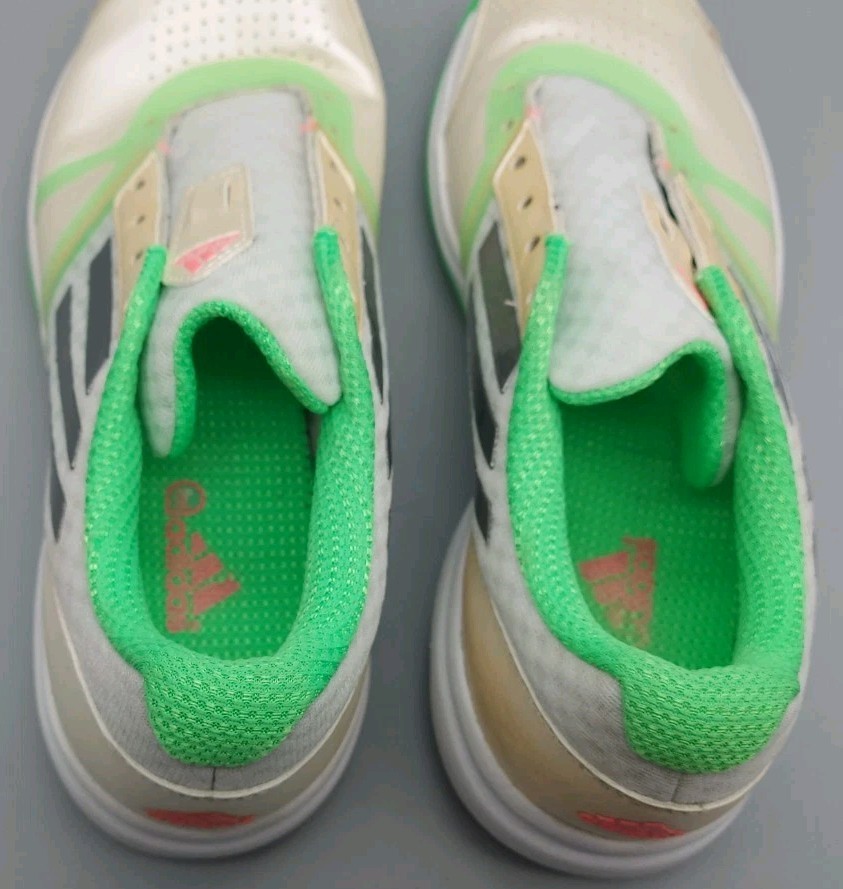 Adidas Womens Galaxy Allegra III Tennis Shoes, White and Green Size 7.5 NO LACES