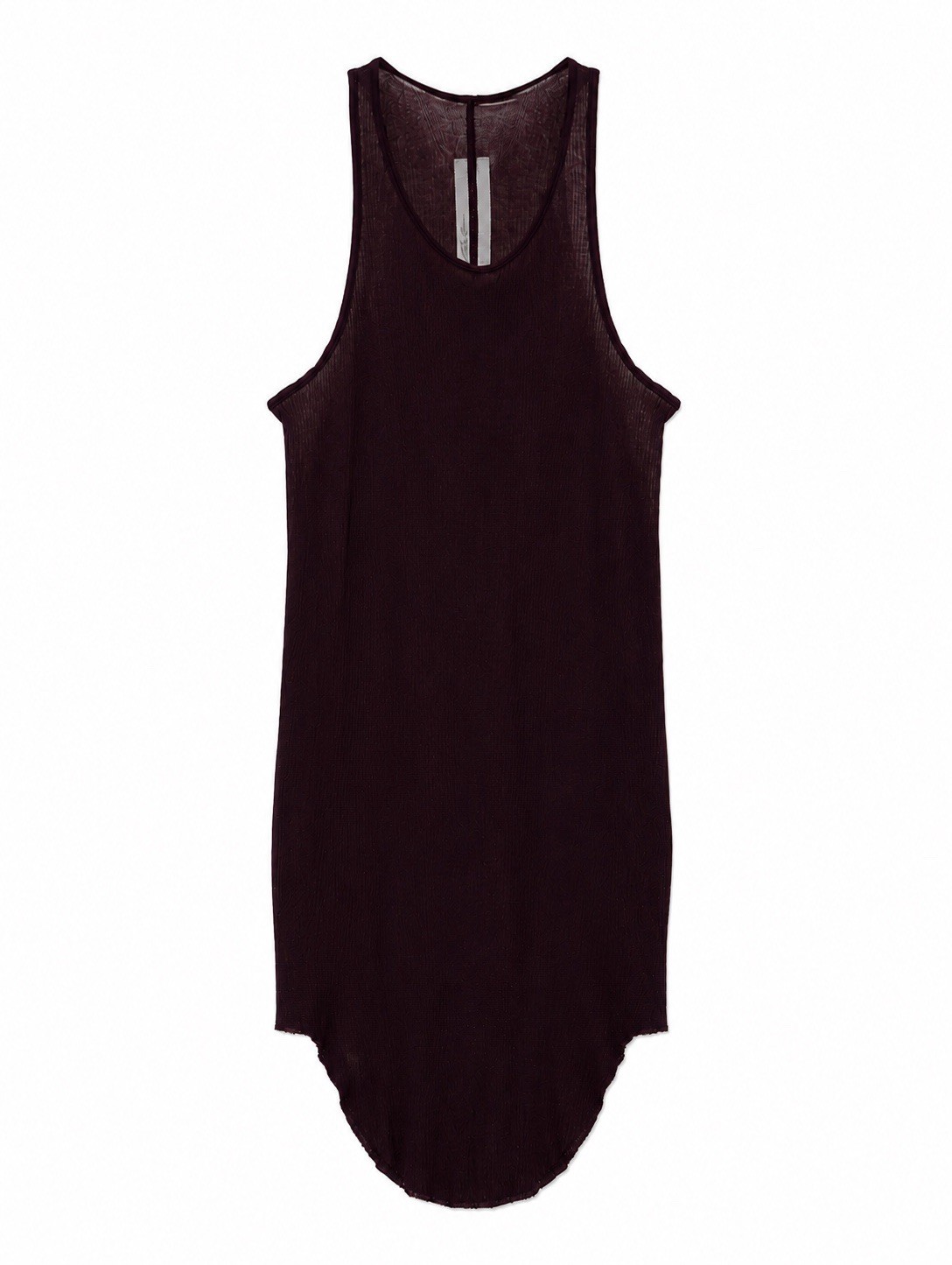 Rick Owens F/W20 Basic Rib Tank Burgundy IT 40 US 4 Asymmetric Avant Garde Dark
