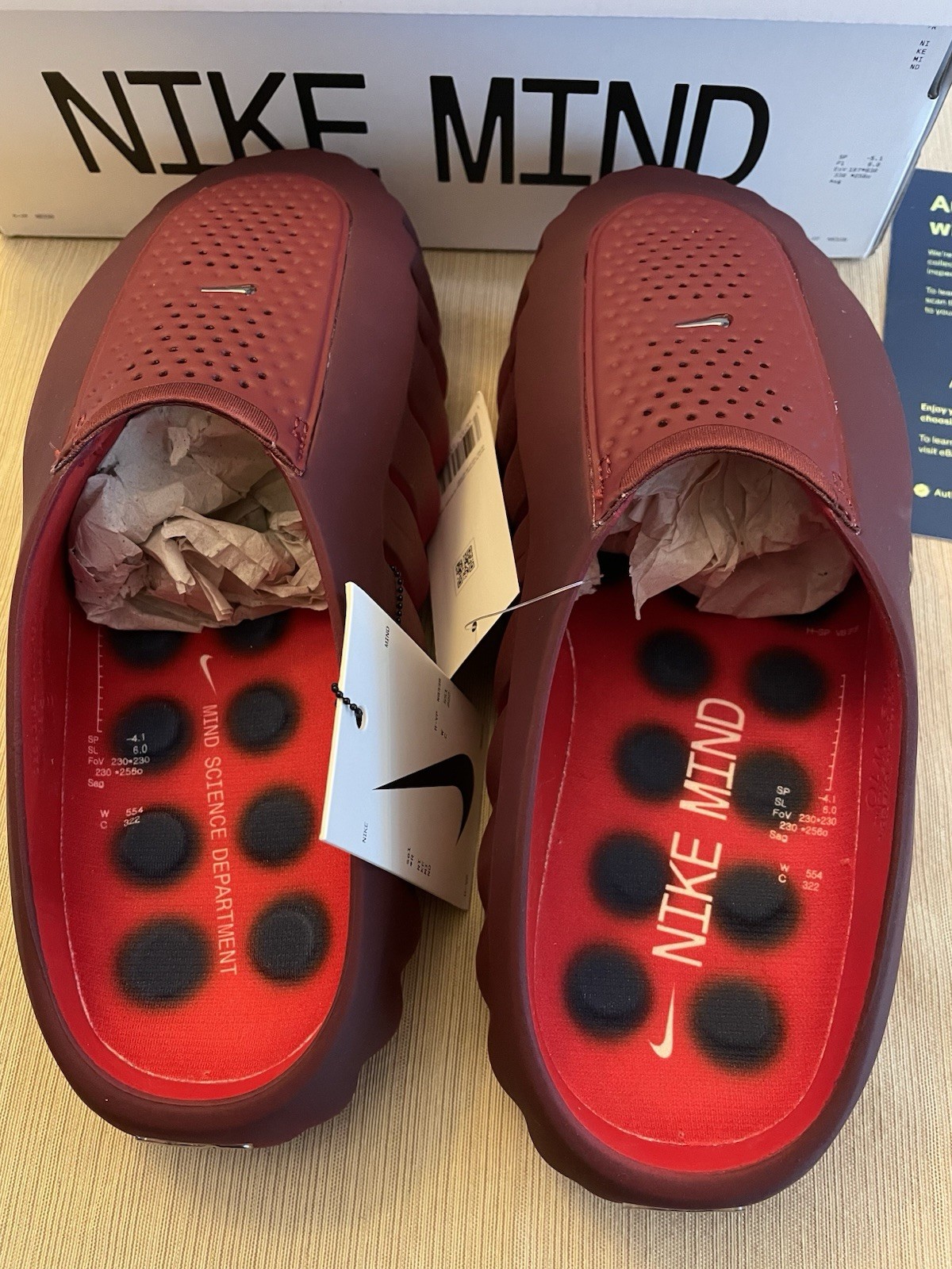 Nike Mind 001 Men’s Slides Team University Red US 9 HQ4307-601 DAMAGED Box