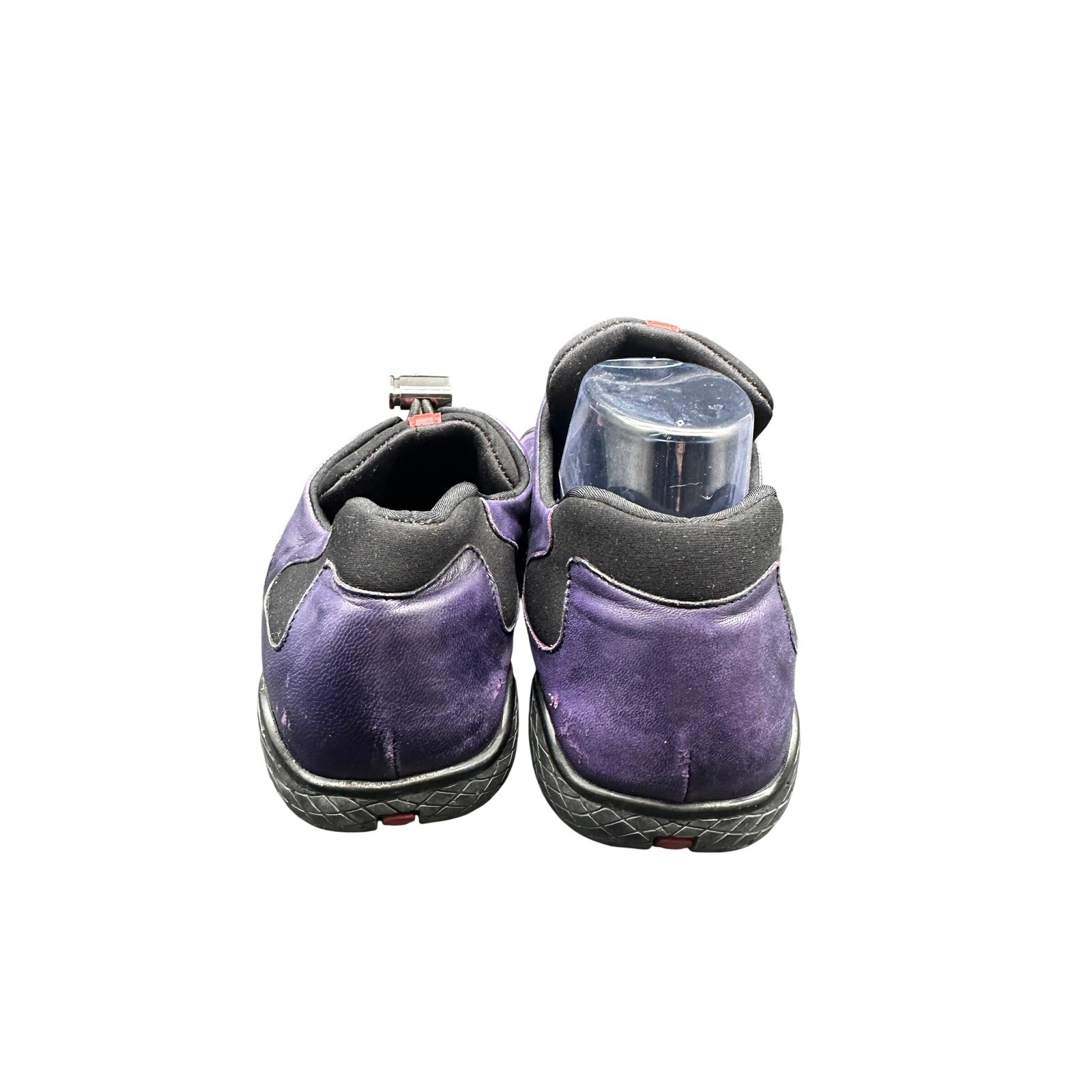 Vintage 2002 Prada Linea Rossa Purple Leather Sneakers Toggle Lace Womens 39 KC