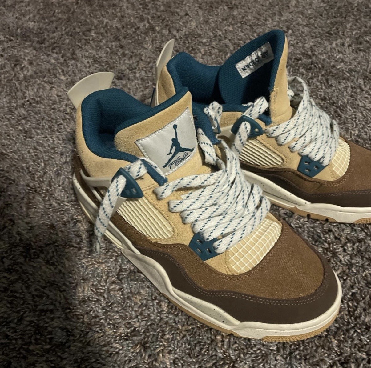 Jordan Air Jordan 4 Men’s Mid Top Leather Lace Up Basketball Sneaker