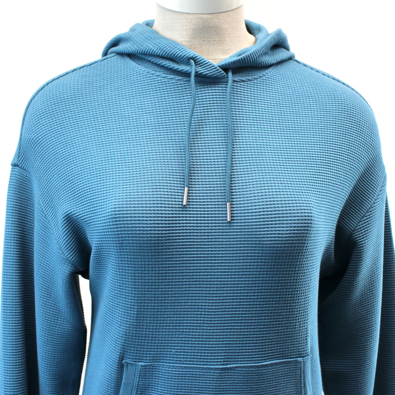 ATHLETA Blue Textured Pockets Hoodie Sweatshirt XL Tall
