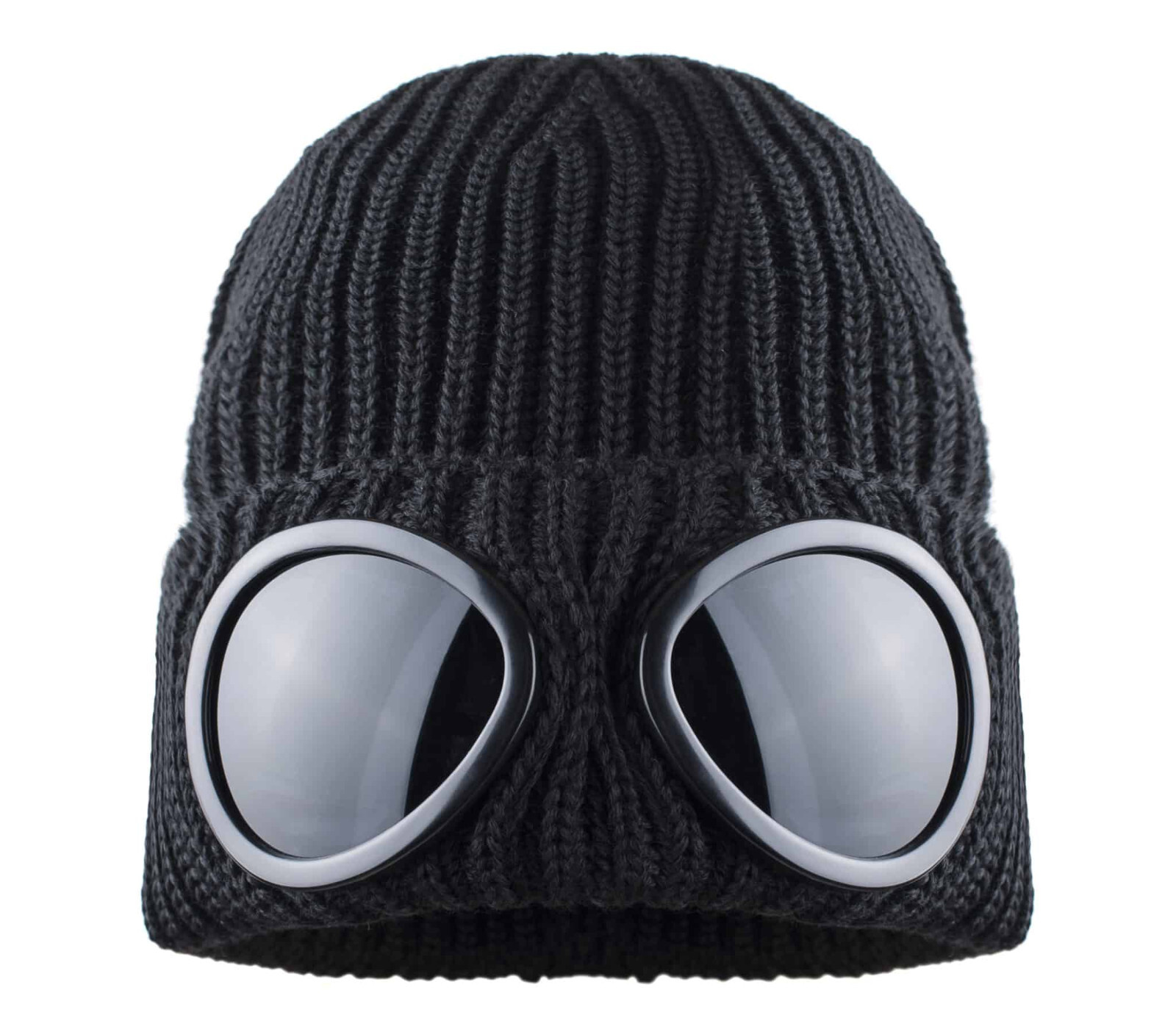 Goggle Beanie Hat – unisex, one size fits most, black