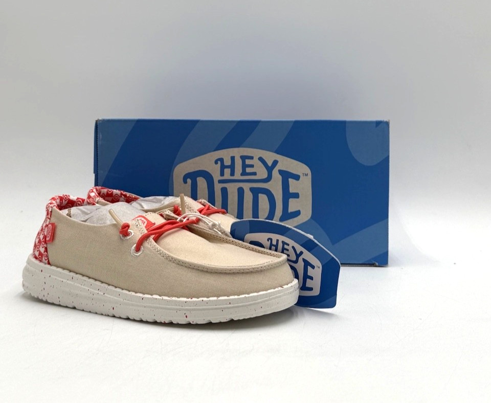 Hey Dude WENDY YOUTH BATIK GEO Unisex Kids’ Slip On Loafer Tan Multiple Sizes