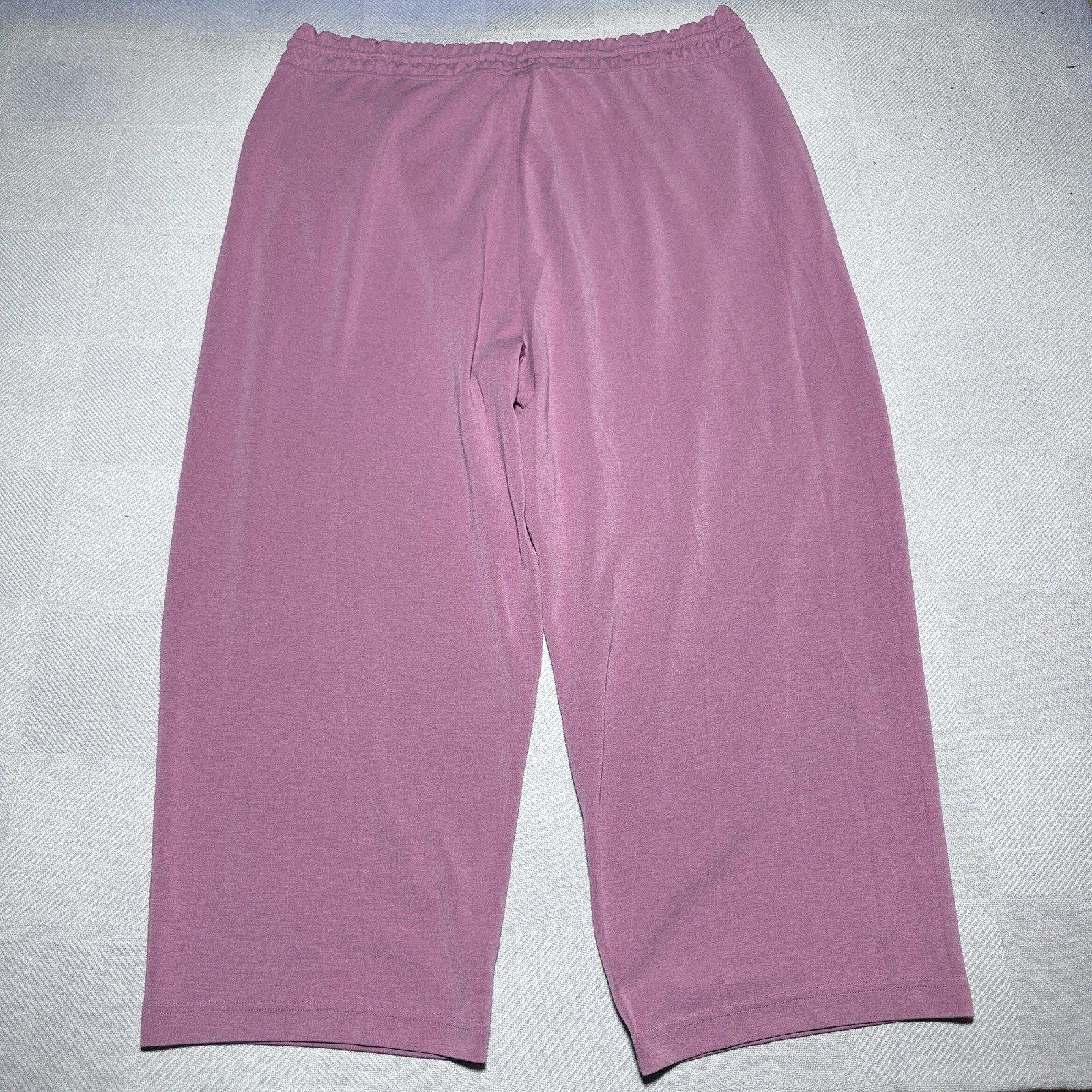 Athleta Seasoft Straight Pants Womens 2X Pink Wide Leg Crop High Rise Silky Soft
