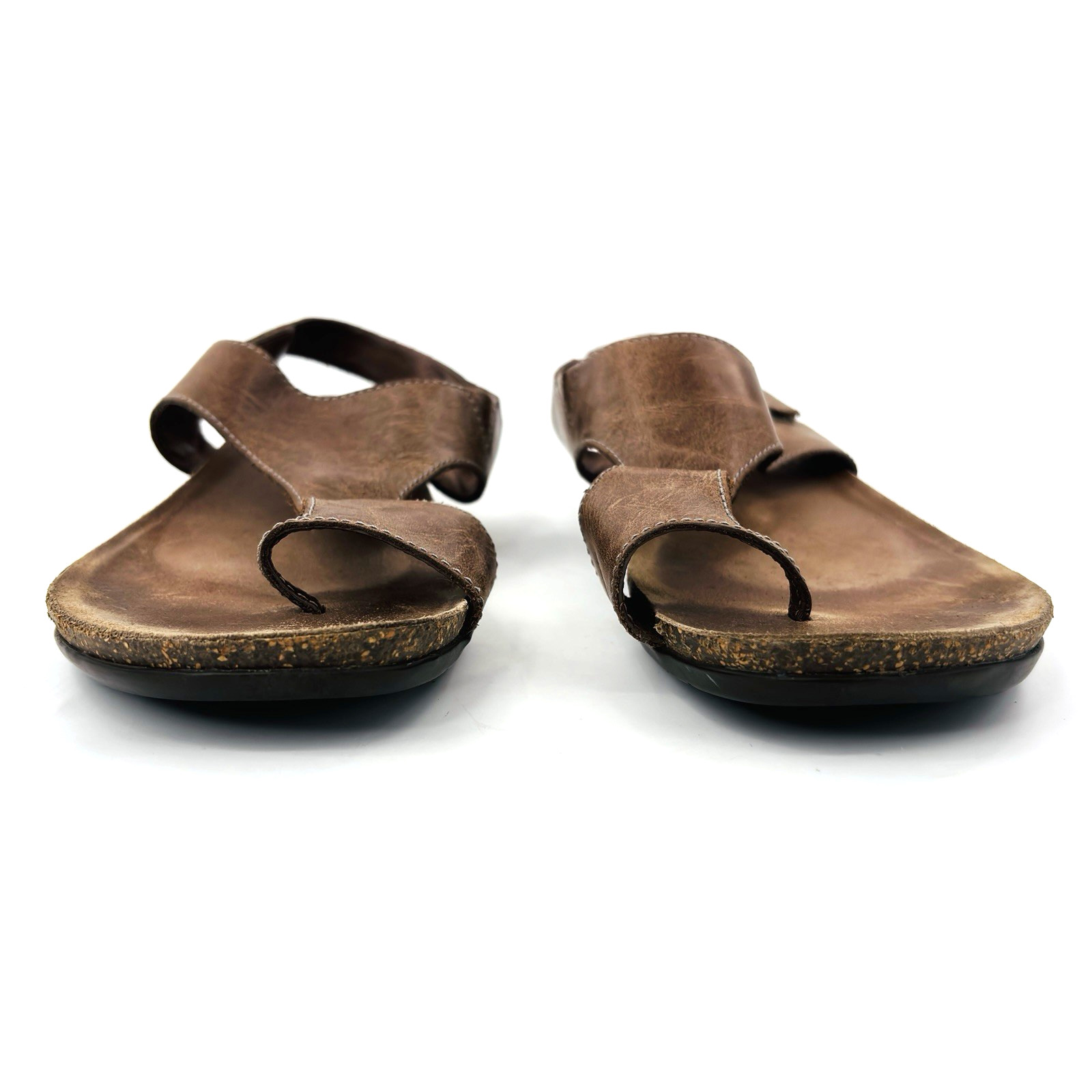 Womens 10.5-11 41 Dansko Reece Brown Leather Slingback Sandals Shoes Toe Loop