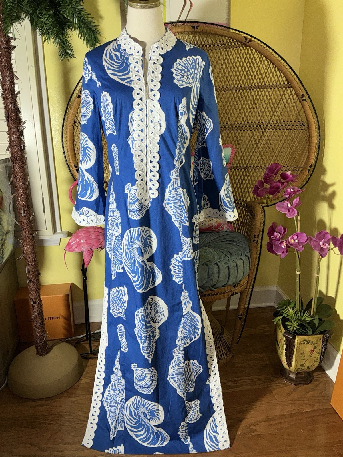 Lilly Pulitzer NWT Shealyn Stretch Maxi Caftan Shell Of A Good Time 🦄 Size 6,16