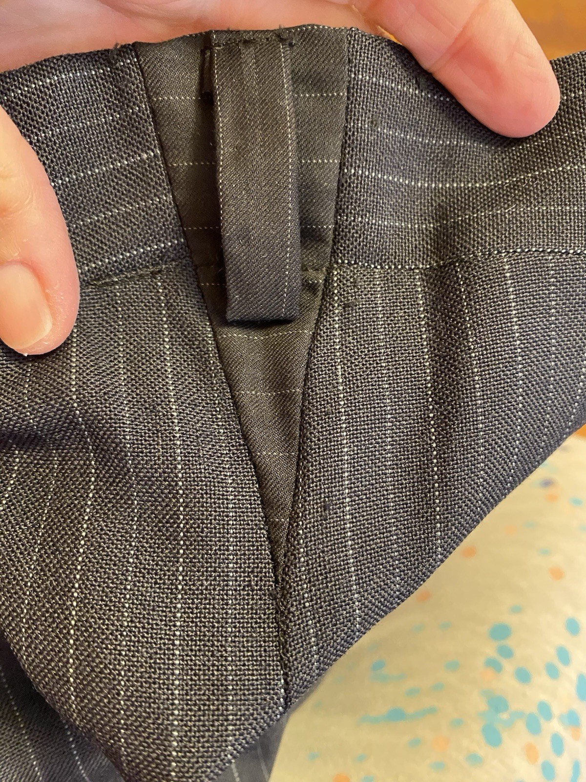 VTG Haspel Kenner 3 Pc Disco Blazer Pants 37X31 Vest Blue Stripe Linen Suit 40R