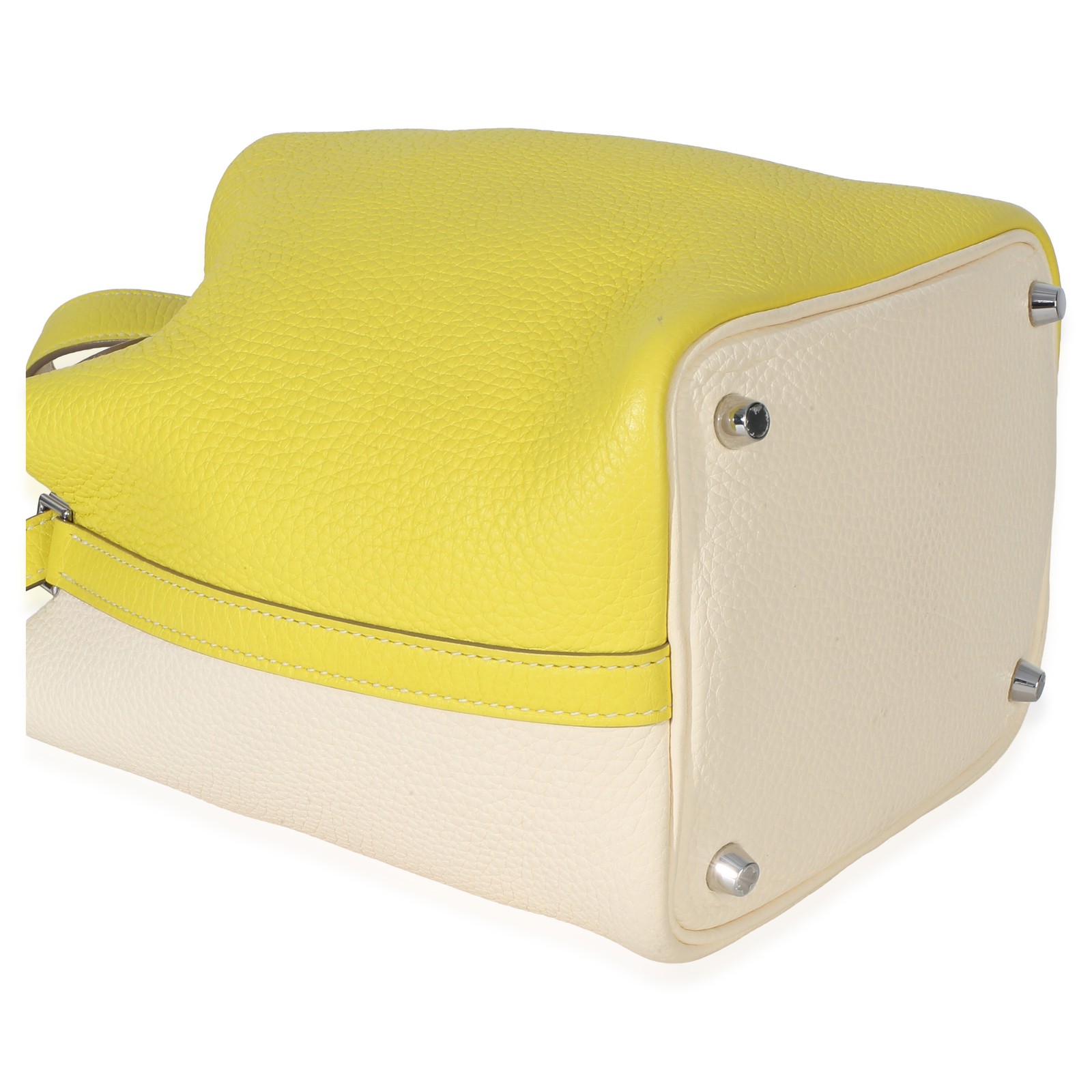 Hermès Bi-Color Lime Nata Picotin Lock 18 PHW